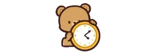 ⏰ oso, reloj, dibujos animados, lindo, tiempo whatsapp sticker