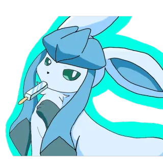 ⛄ Glaceon Pokemon pokemon, glace, givrali, mignon, popsicle, animé telegram sticker
