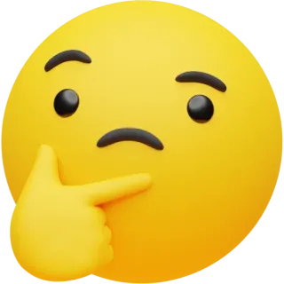 🤔 Emoji, Pensando, Riflessivo, Confuso, Giallo whatsapp sticker