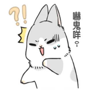 😕 嘛鬼咩？ kot, słodki, pytanie, niespodzianka, zwierzę telegram sticker