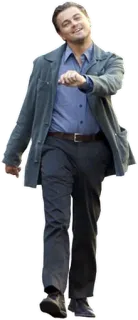 🙃 Leonardo DiCaprio marche, acteur, homme, décontracté, joyeux whatsapp sticker