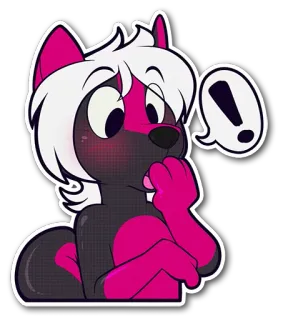 ❗ Фурри, Антро, Мультик, Животное, Выражение, Восклицание, Милый telegram sticker
