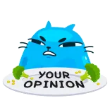 😤 YOUR OPINION cat, opinion, food, broccoli, funny, meme telegram sticker