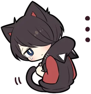 😟 Chibi, Katze, Anime, Süß, Kawaii, Cartoon whatsapp sticker