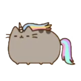 🦄 Pusheen gato, unicornio, pusheen, arcoíris, lindo, animal whatsapp sticker