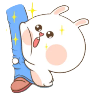 ☹ conejo, lindo, animal, conejo, kawaii, pegatina whatsapp sticker