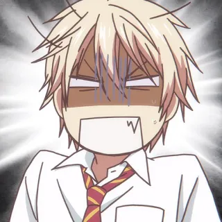 🎵 Anime, Manga, Ragazzo, Arrabbiato, Espressione, Personaggio whatsapp sticker