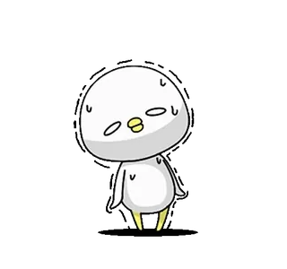 ⭐ 병아리, 귀여운, 애니메이션, 카와이, 땀, 긴장 telegram sticker