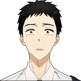 😨 อนิเมะ, ผู้ชาย, สีหน้า, ตัวละคร, อารมณ์, ใบหน้า telegram sticker