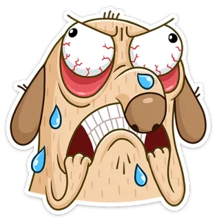 😡 dog, annoyed, cartoon, stressed, upset telegram sticker