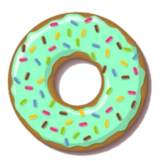 🍩 dona, sprinkles, comida, postre, dulce, pastel telegram sticker
