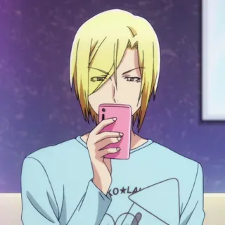 ⚓️ Anime, Personagem, Telefone, Loira, Casual telegram sticker