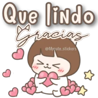 😁 Que lindo Gracias 귀여운, 감사, 사랑스러운, 하트, 카와이 telegram sticker