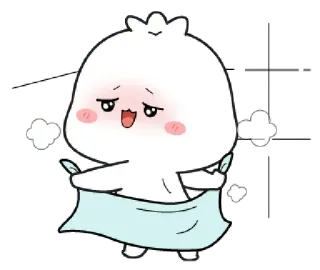 😶 süß, Cartoon, Figur, Bad, Dusche, Handtuch telegram sticker