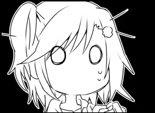 😳 anime, chibi, cartoon, drawing, manga, character telegram sticker