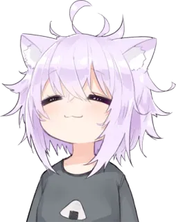 🍙 Okayu อนิเมะ, สาวหูแมว, วีทูบเบอร์, คาวาอิ, น่ารัก, ญี่ปุ่น telegram sticker