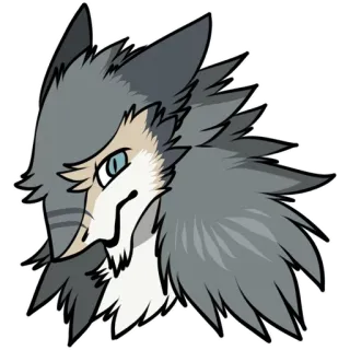 😕 furry, wolf, animal, illustration, cartoon, character telegram sticker