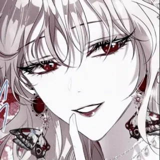 ⛩ anime, kobieta, kreskówka, portret, twarz, biżuteria telegram sticker