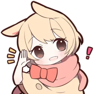 👋 sticker, cartoon, kawaii, anime, cute, exclamation mark, character whatsapp sticker