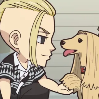 🎐 anime, cachorro, desenho animado, amizade, fofo, chibi, animal de estimação, personagem whatsapp sticker
