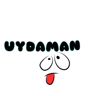 😇 UYDAMAN 文字, 舌头, 卡通 telegram sticker