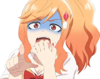😱 anime, dziewczyna, przestraszona, zmartwiona, wyraz twarzy, kreskówka telegram sticker