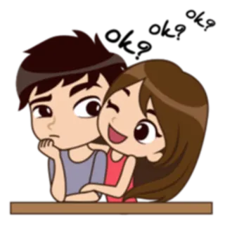 👌 pareja, dibujos animados, romance, amor, cariño telegram sticker