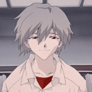 😊 Kaworu Nagisa Neon Genesis Evangelion anime, kaworu, nagisa, evangelion, smile telegram sticker