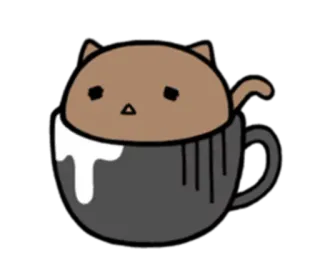 😦 Katze, Tasse, niedlich, Tier, kawaii, Kätzchen, Haustier telegram sticker