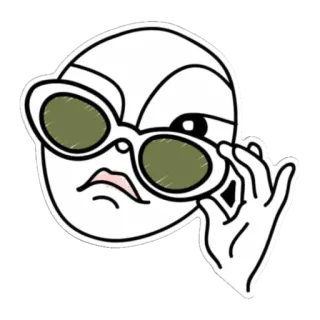😎 kacamata hitam, wajah, tangan, kartun, potret whatsapp sticker