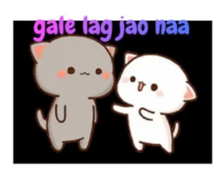 🤗 gate tag jao naa cat, animal, cute, cartoon whatsapp sticker