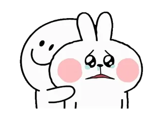 😩 bunny, rabbit, cartoon, crying, hug, sad whatsapp sticker
