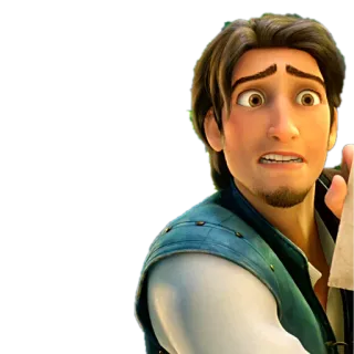 😰 Flynn Rider Tangled Flynn Rider, Enredados, Disney, Dibujos animados, Hombre, Personaje, Príncipe whatsapp sticker