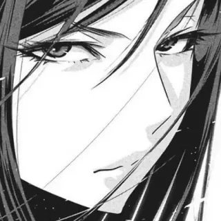 🚬 Manga, Anime, Personaggio, Faccia, Bianco e nero whatsapp sticker