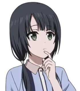 🤔 Anime, Chica, Pensando, Linda, Dibujos animados telegram sticker