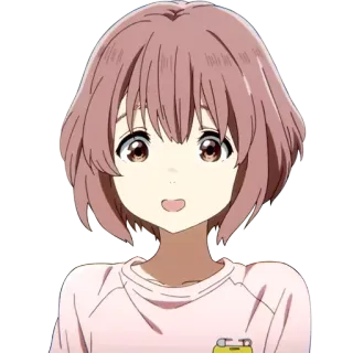 😃 Shouko Nishimiya A Silent Voice anime, shouko nishimiya, a silent voice, cute, girl, character telegram sticker