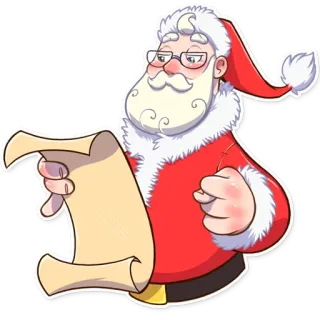 😒 Santa Claus Papai Noel, Natal, feriado, lista, festivo, desenho animado whatsapp sticker