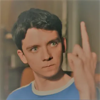 🖕 가운데 손가락, 모욕적인 제스처, 십대, 인물 사진, 무례한 telegram sticker