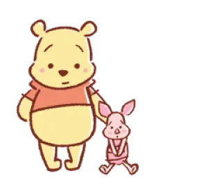 😫 Winnie the Pooh, Piglet Винни Пух, Пятачок, Дисней, мультфильм, дружба, милый telegram sticker