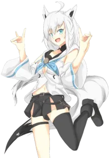 😁 Shirakami Fubuki anime, vtuber, fubuki, shirakami, fox girl whatsapp sticker