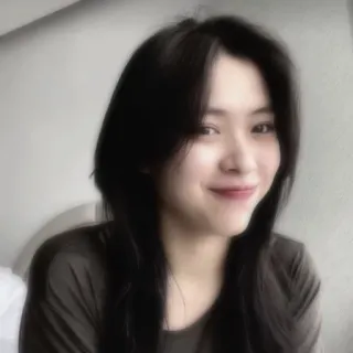 🐾 woman, portrait, black hair, smiling, Korean, Asian telegram sticker