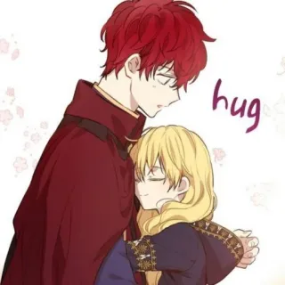 👑 hug câlin, affection, animé, dessin animé, amour, romance, personnages, émotions telegram sticker
