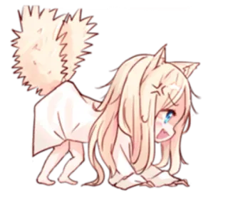 😡 Аниме, Неко, Чиби, Милый, Каваий, Стикер whatsapp sticker