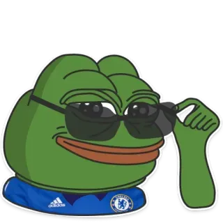 😎 Pepe the Frog 페페, 개구리, 밈, 선글라스 telegram sticker