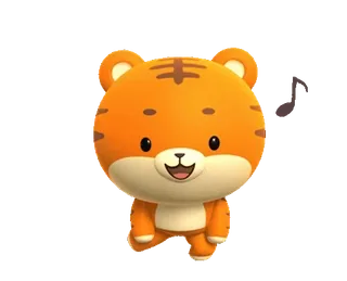 🕺 老虎, 动物, 可爱, 卡通, 贴纸, 橙色, 角色 telegram sticker