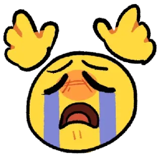 😢 Emoji, Pleurs, Triste, Émotionnel, Expression, Dessin animé telegram sticker