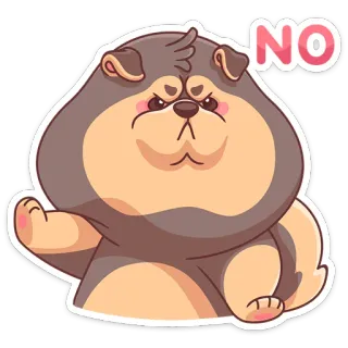 🙅‍♂ NO chó, hoạt hình, không, từ chối, phản đối telegram sticker