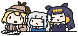 🙏 anime, hololive, virtual youtuber, amelia watson, gawr gura, ninomae ina'nis telegram sticker