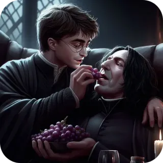 🥰 Harry Potter harry potter, snape, lgbt, fan art, grapes telegram sticker