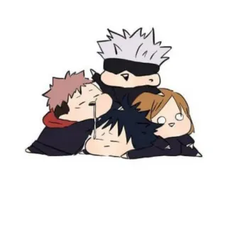 😝 Anime, Jujutsu Kaisen, Gojo, Itadori, Fushiguro, Kugisaki, Mignon, Chibi telegram sticker